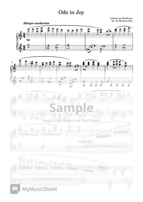 Ludwig Van Beethoven Ode To Joy Sheets By Sharlene Hsu