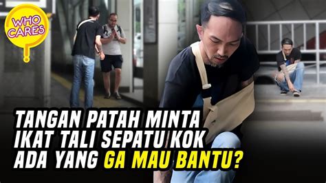 KECEWA ADA YANG GA BANTU IKAT TALI SEPATU SOCIAL EXPERIMENT YouTube