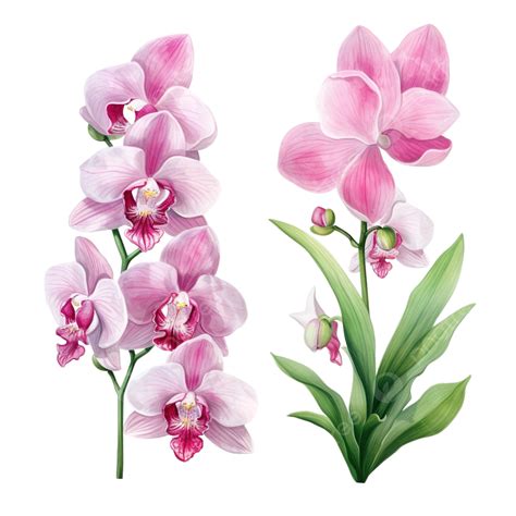 Orchid Flowers Plant Watercolor Clipart Ai Generated Orchid Flower