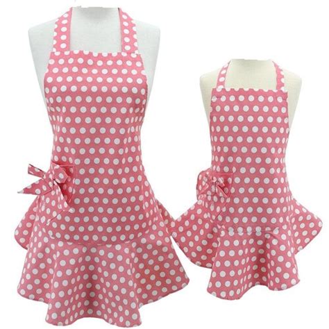 Mother Daughter Apron Set Personalized Pink Polka Dot Jessie Etsy