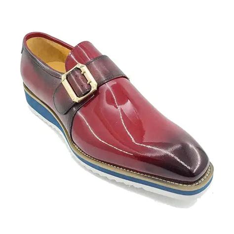 Carrucci Mens Red Patent Leather Slip On Loafer Leather Dress Shoes The Suit Depot