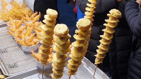 Tornado Potato Fried Shrimp Myeongdongkorean Street Food 회오리감자 새우