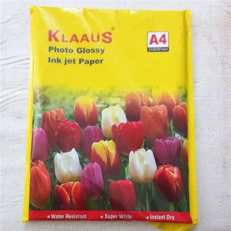 Klaaus Photo Glossy Inkjet Paper GSM 100GSM Size 210 X 297mm At Rs