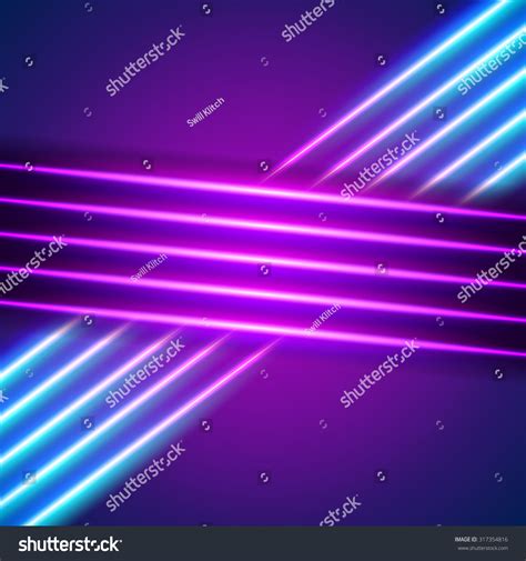 Bright Neon Lines Background 80s Style Stock Vector Royalty Free