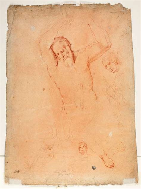 Saint John The Baptist Preaching Recto Male Nude With Raised Arms