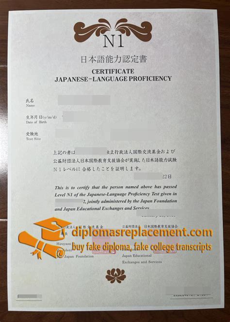 Where To Obtain A Fake Jlpt N1 Certificate Replacement In Japan