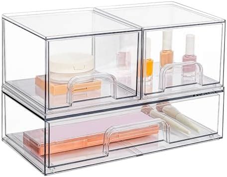 Vtopmart Pack Stackable Clear Plastic Drawer Organizer Makeup