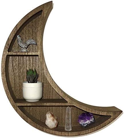 Crescent Moon Wall Shelf Lwood Unique Moon Shaped Floating Shelves