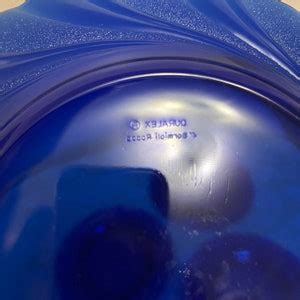 Cobalt Blue Glass Plates Set France Cobalt Circular Design of Cobalt Blue Glass Serving Couples ...