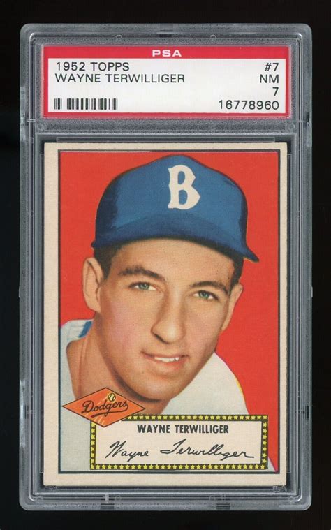 1952 Topps 7 Wayne Terwilliger REDBACK PSA 7 NM 16778960 GSM24