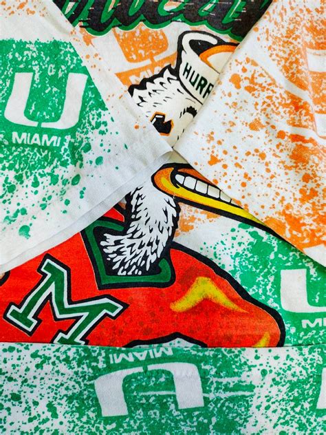 Vintage Miami Hurricanes Mascot All Overprint 90s Etsy