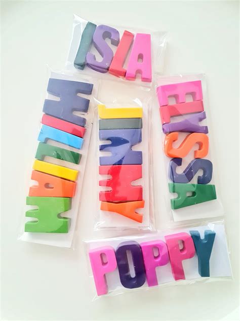 Letter Crayons Crayon Names Custom Names Party Favours Kids Ts