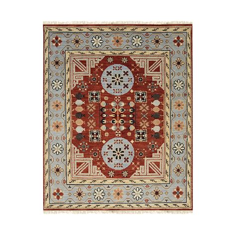 Eorc Rust Hand Knotted Wool Traditional Khotan Weave Rug 8 X 10