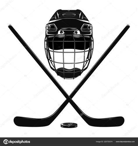 Vector Image Hockey Helmet Sticks Puck Stock Vector Image By Anna