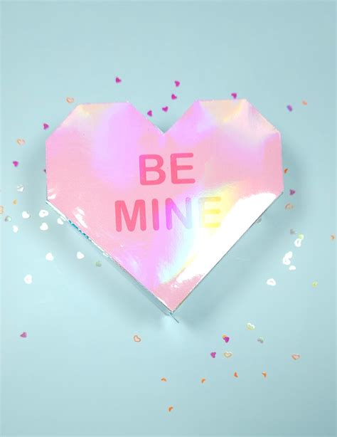 Be Mine Heart Candy Box for Valentine's Day, With Holographic Effect - Etsy