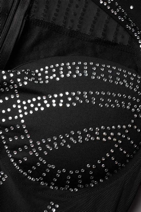 Wholesale Black Sexy Patchwork Hot Drilling Hollowed Out Half A