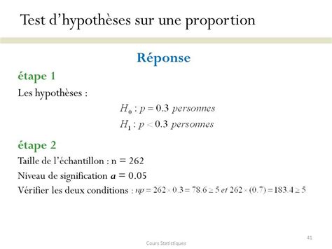 Tests D’hypothèses Paramétriques 1 Cours Statistiques Chapitre Ppt Télécharger