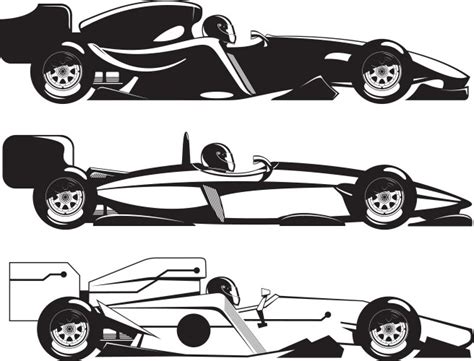 Racing cars set side view formula 1 championship Vector Image