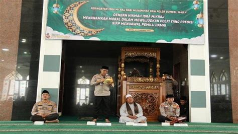 Puluhan Personil Polda Sumsel Hadiri Peingatan Isra Miraj