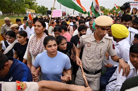 Indian Wrestlers Hold Candlelight March Demanding Arrest Of Sports