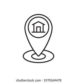 House Location Icon Linear Style Isolated Stock Vector Royalty Free