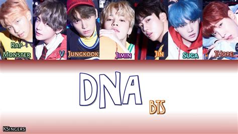 Bts Dna Sub Han Rom Español Color Coded Letra Youtube