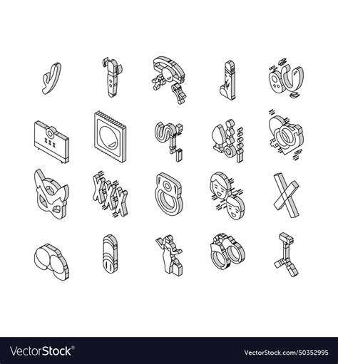 Sex Toy And Sexy Accessories Isometric Icons Set Vector Image