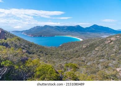 Aerial View Wineglass Bay Freycinet National Stock Photo 2151080489 ...