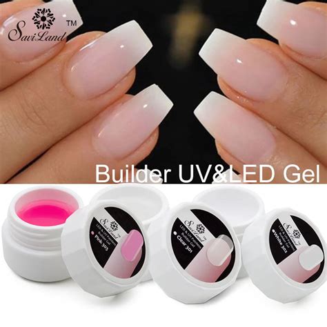 Vrenmol 1Pcs Pink White Clear UV Builder Gel Crystal Nails Transparent Extension Uv Gel For ...