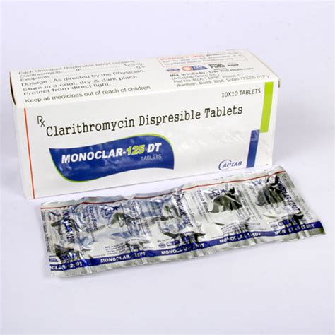 Monoclar Dt Clarithromycin Mg Dispersible Tablets For Anti