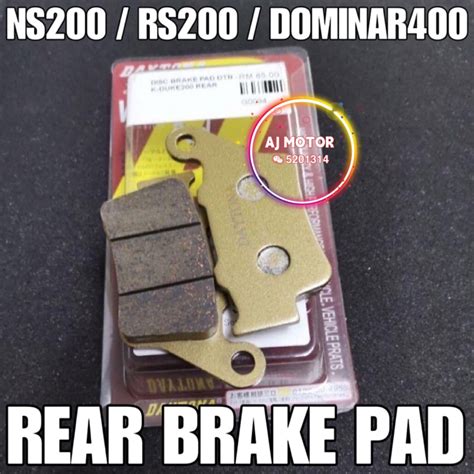 Modenas Dominar Pulsar Ns Rs Disc Brake Pad Front Rear Ns