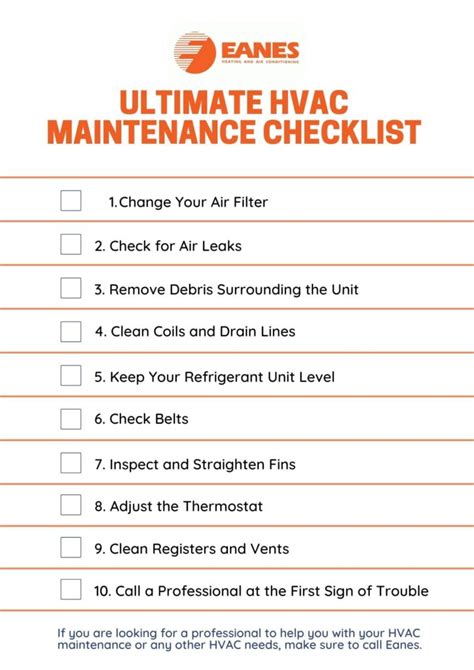 Ultimate Hvac Maintenance Checklist