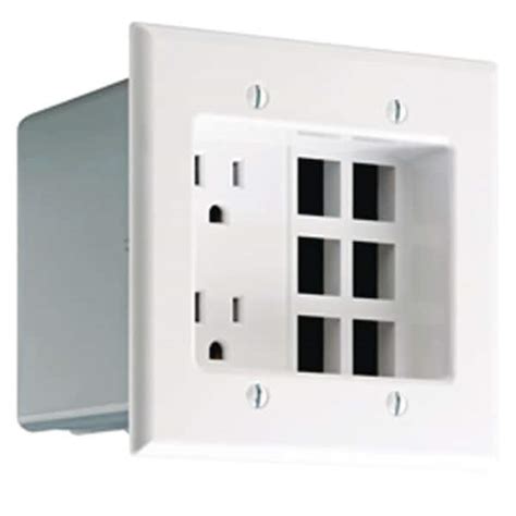 Leviton Gang White Duplex Outlet Quickport Plate Recessed Device