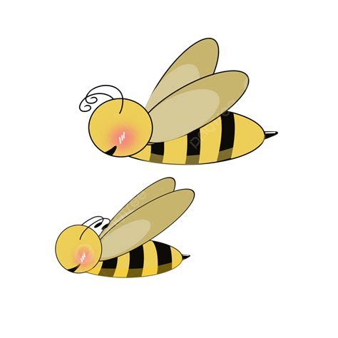 Cute Bees Yellow Bees Honeybees Antenna Png Transparent Clipart