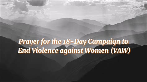 Prayer For The Day Campaign To End Vaw Youtube