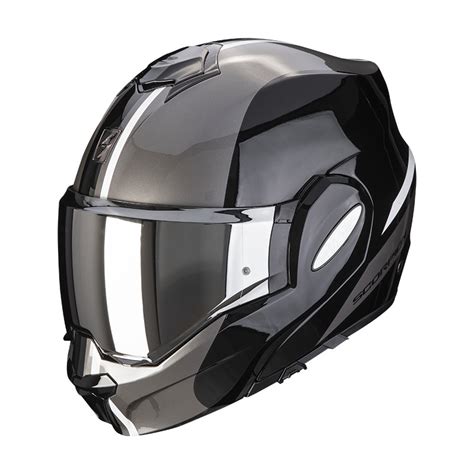 Casco Scorpion Exo Tech Evo Forza Negro Plata Totmoto