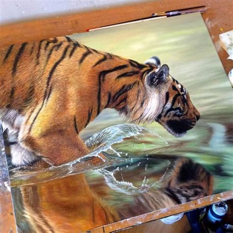 Wildlife Acrylic Paintings in 2023 | Reflection art, Animal paintings ...