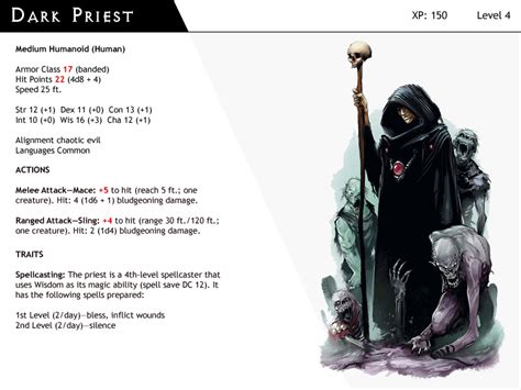 Dnd Next Monster Cards Dark Priest By Dizman On Deviantart