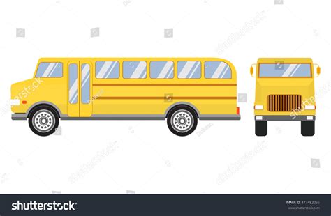 Set Vector Flat City School Bus Stock Vector Royalty Free 477482056