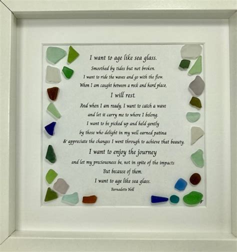 8x8 Sea Glass Poem I Want To Age Like Sea Etsy