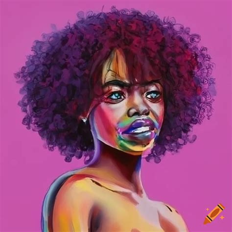 Black Woman With A Rainbow Hat