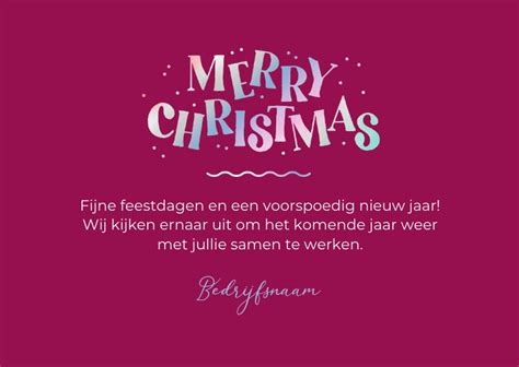 Zakelijke Kerstkaart Merry Christmas Spetters Kaartje2go