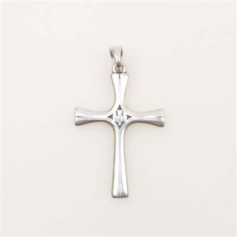 James Avery Sterling Silver Retired Descending Dove Cross Pendant