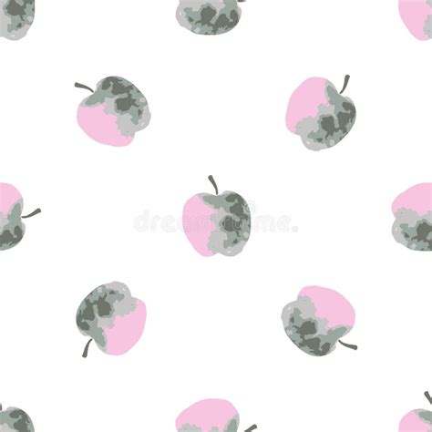 Watercolor Apples Seamless Pattern Hand Drawn Illustration Vector