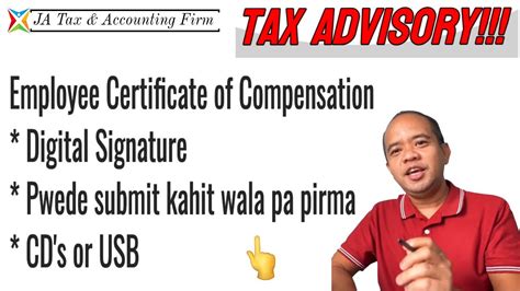 Bir Advisory Employee Certificate Of Compensation Bir Form 2316