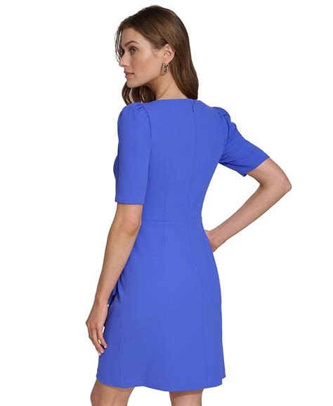 Dkny Womens Puff Sleeve Scuba Crepe Sheath Dress Macys