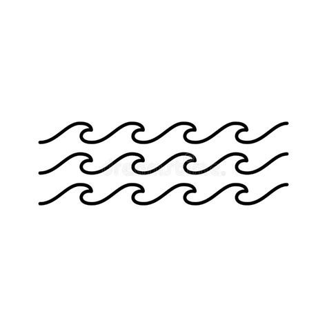 Water Wave Icon Thin Linear Sign Of Waves Black Wave Icon Stock