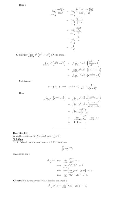 TD2 Analyse asymptotique Correction Analyse2 PREING1 S2 Cy Δ Cours