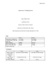 Chem Lab Limiting Reactant Docx Mark Sourial Experiment