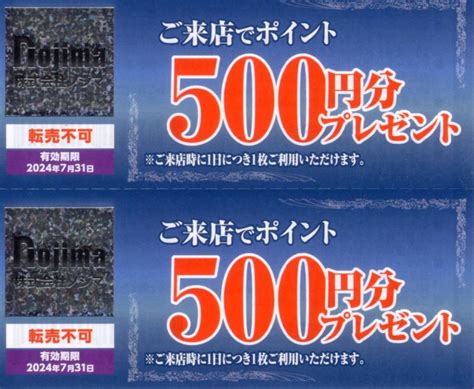 Yahoo オークション ノジマ ご来店ポイント 1000円分（500円券×2枚